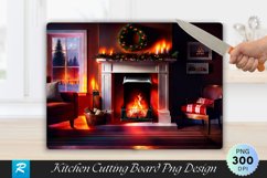 Farmhouse Fireplace with Recycled Fabric Cutting Board PNG Product Image 1