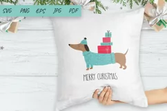 Christmas SVG, Christmas dog, Dachshund SVG, Dog SVG Product Image 2