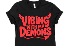 Vibing with my Demons Svg | Svg Cut File | Shirt Svg Product Image 1