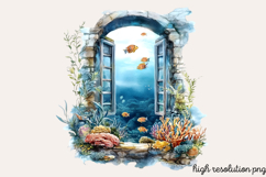 Under the Sea Window Clipart PNG Product Image 1