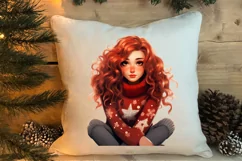 Cute Christmas Little Girl Sublimation Clipart Product Image 4