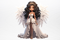 Christmas Black Angel Clipart Fashion Girl PNG Product Image 4