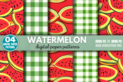 Watermelon Digital Paper Background Bundle PNG Product Image 5
