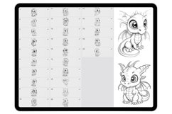 25 Procreate Kawaii Dragons Stamp Brushes Product Image 5