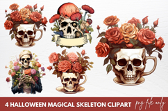 Halloween Magical Skeleton Clipart Product Image 1