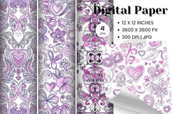Heart Pattern Valentines Background Wallpaper Digital Paper Product Image 1