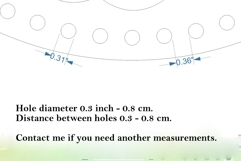 Round basket base with geometric shape mandala 14 inch 35 cm Product Image 4