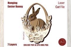 Multilayer Hanging Easter Laser Cut File 3D Bunny Layered Product Image 4