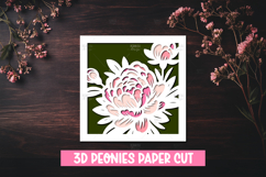 3D Layered Peony Flower Paper Cut SVG Design Product Image 1