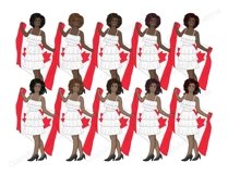 Canada Day GIRLS Country Symbol Clipart Freedom Flag - PNG Product Image 2