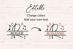 Music Split Monogram SVG Bundle AZ | Musical Notes Product Image 4