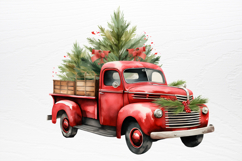 Christmas Cars Watercolor clipart PNG Product Image 4