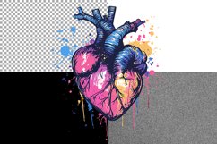 Colorful Artistic Heart Design With Splashes Product Image 5