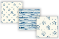 Vintage Nautical Digital Paper Pack, Coastal Maritime Product Image 3