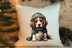 Christmas Dog And Coffee Clipart, Christmas Clipart Product Image 4