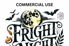 Halloween Quotes PNG, Fright Night Sublimation Design Product Image 5