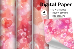 Heart Pattern Valentines Background Wallpaper Digital Paper Product Image 1