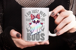 I am Just Here For The Boos Png, Wine Lover Halloween Png. Product Image 3
