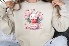 Valentines Day Bunny Cups Clipart PNG Product Image 1