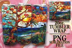 Scenic Stained Glass Tumbler Art Product Image 1