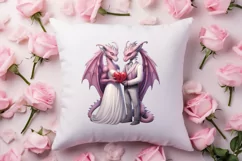 Watercolor Valentine's Day Dragon Clipart, Dragon Watercolor Product Image 4