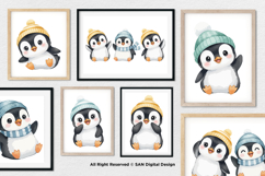 15 Bundle Watercolor Baby Penguin Cute Kids Cold Ice White Product Image 4