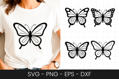 Minimal Butterfly Outline Design SVG PNG Product Image 1