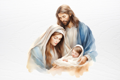 Christmas Nativity Watercolor Clipart PNG Product Image 4