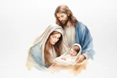 Christmas Nativity Watercolor Clipart PNG Product Image 4