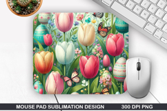 Flowers Mouse Pad Sublimation, Spring Mouse Pad PNG Design Product Image 1
