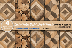 Light Pale Oak Wood Plank Digital Paper JPG Product Image 1