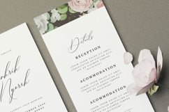 beautiful wedding card invitation set with roses flower Product Image 4