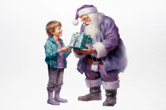 Christmas purple santa claus sublimation PNG Product Image 4