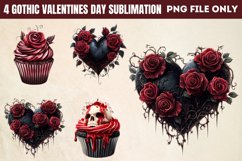 Gothic Valentines Day Sublimation PNG Product Image 1
