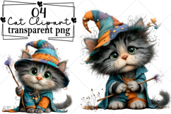 Whimsical Cat Clipart Watercolor PNG Product Image 1