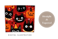 Cartoon Halloween Cats Tumbler, Cute Halloween Tumbler PNG Product Image 4