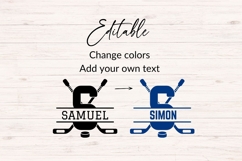 Hockey Monogram SVG Alphabet A to Z | Sports Split Monogram Product Image 4