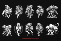 10 Bundle Dark Art Cerberus Fangs Wolf Animal Lion Creature Product Image 6