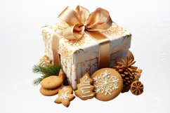 Watercolor Christmas Cookie Clipart PNG Product Image 4