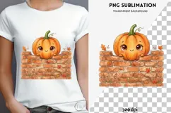 Peeking pumpkin halloween png design for T-shirts Product Image 4