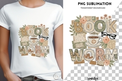 Book worm png design for T-shirts Product Image 4