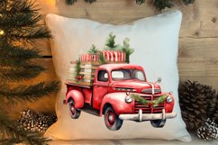 Christmas Cars Watercolor clipart, Christmas Cars Clipart Product Image 4