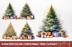 PNG Watercolor Christmas Tree Clipart Product Image 1