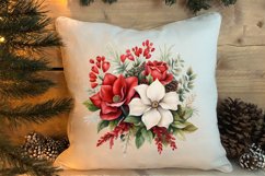 Christmas Flowers Watercolor Clipart, Christmas PNG Product Image 4