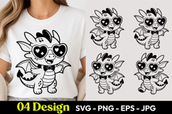 Heart Eyes Dragon SVG PNG Product Image 1