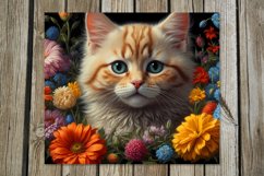 Cats &amp; flowers | skinny tumbler Sublimation design bundle Product Image 4