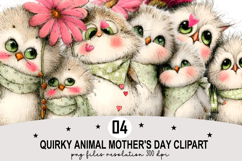 Quirky Animal Mother's Day PNG Watercolor png Product Image 1