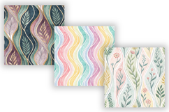 Wavy Hand Drawn Stripe Digital Paper, Seamless Pastel Product Image 4
