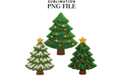 Christmas trees png design for T-shirts Product Image 1