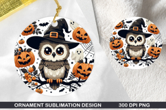Owl Stained Glass Ornament PNG, Digital Download File Product Image 1